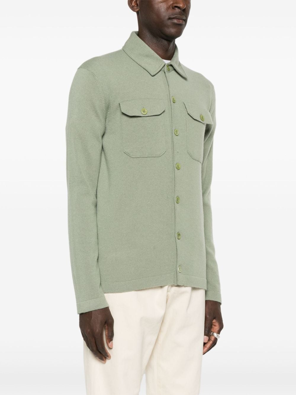 Shop D4.0 Knitted Shirt In Green