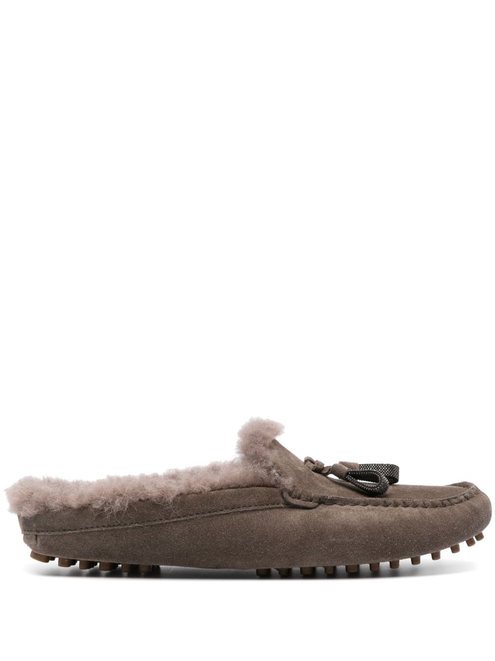 Brunello Cucinelli Monili slippers met ketting Bruin