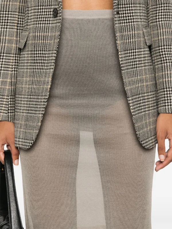 Saint Laurent ニット ペンシルスカート | グレー | FARFETCH JP
