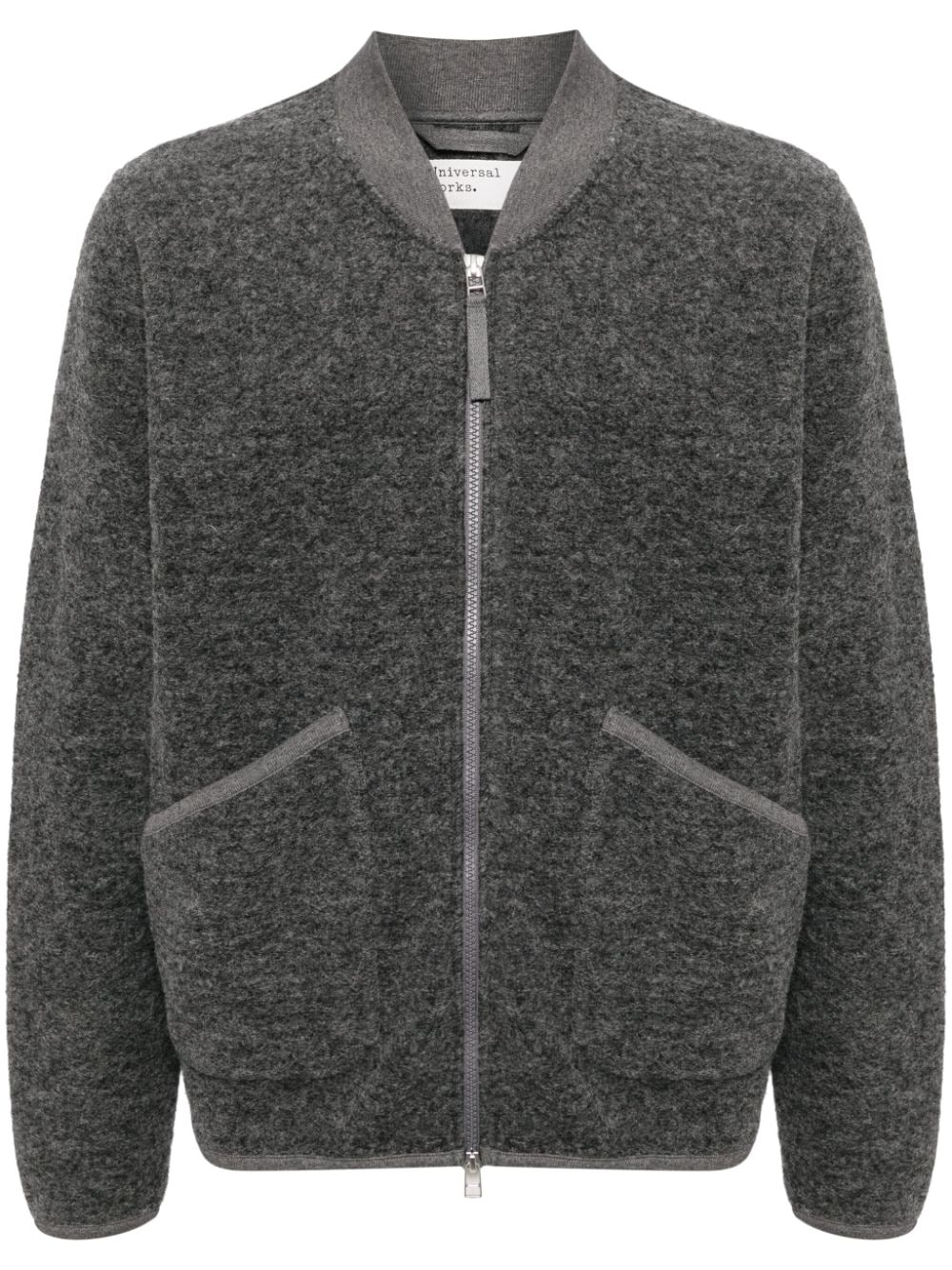 Universal Works Bomber con zip - Grigio