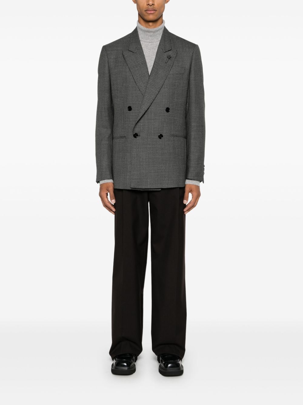 Lardini Blazer met pied-de-poule print - Grijs