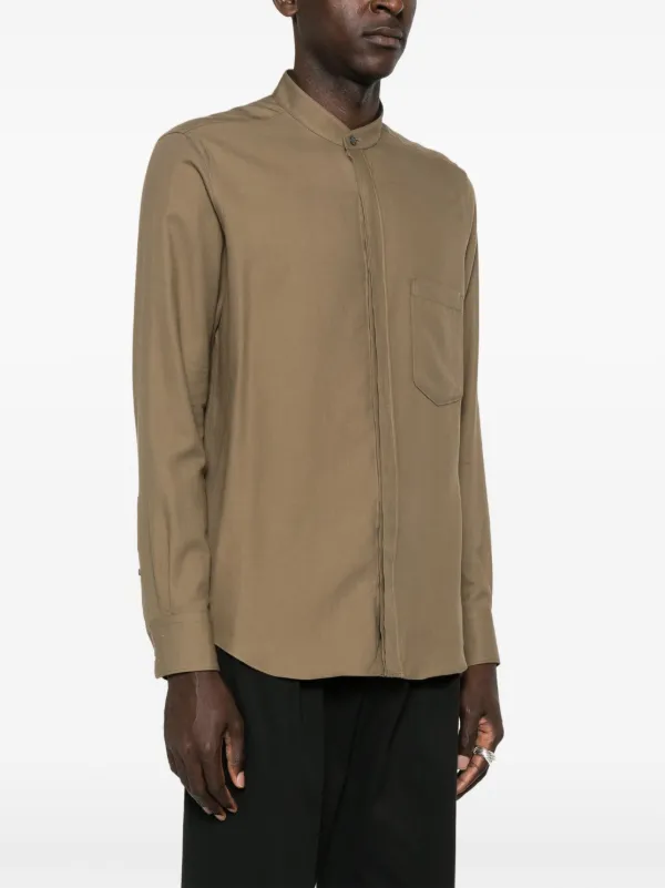 Zegna バンドカラー シャツ | グリーン | FARFETCH JP