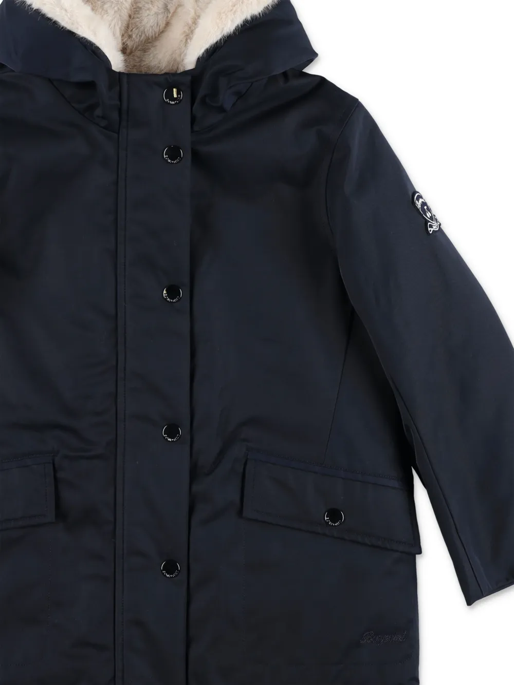 Bonpoint Gewatteerd jack met logopatch Blauw