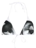 Jean Paul Gaultier eyes-print bikini top - White