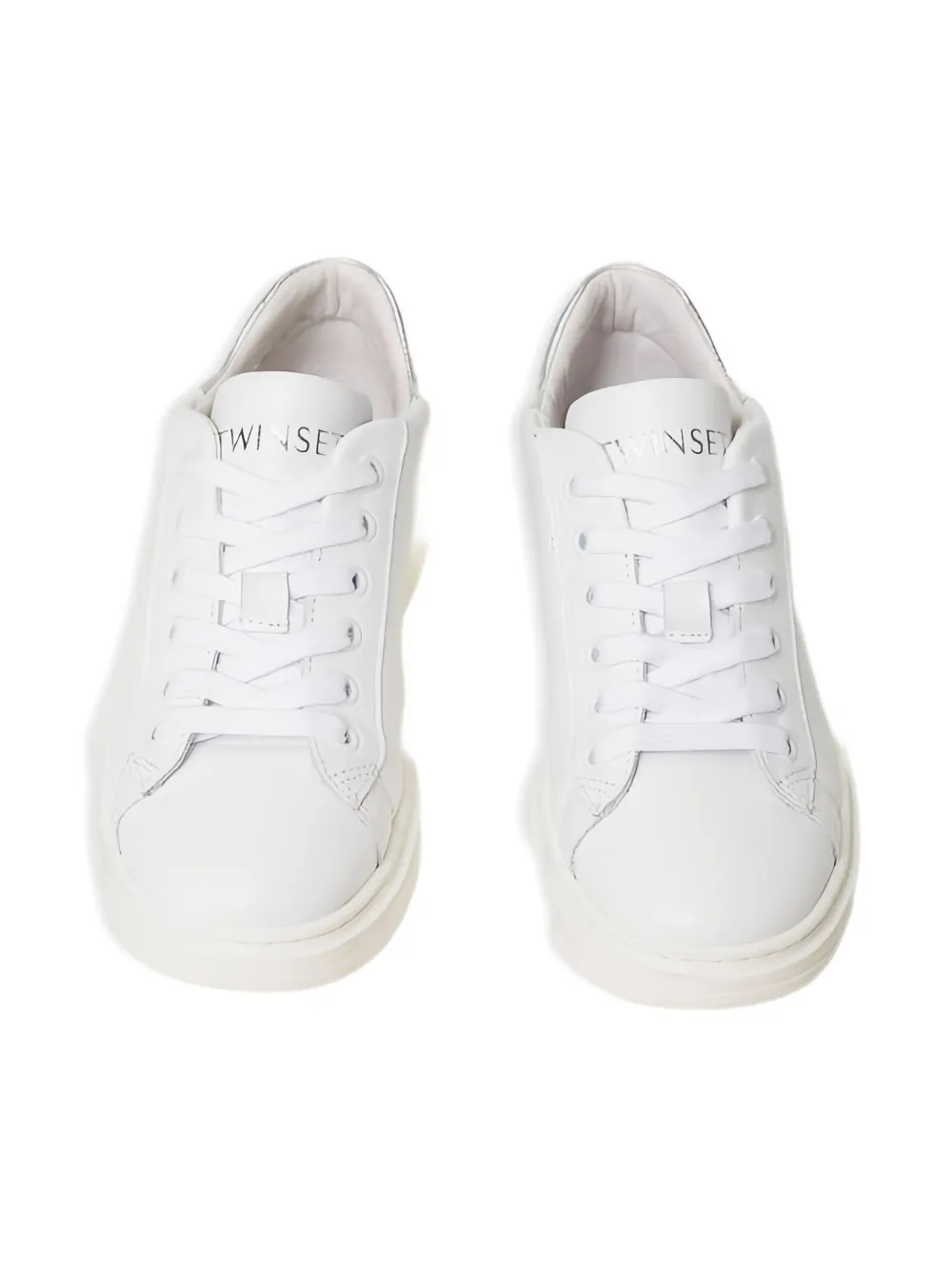 TWINSET Kids Leren sneakers met iriserend detail Wit