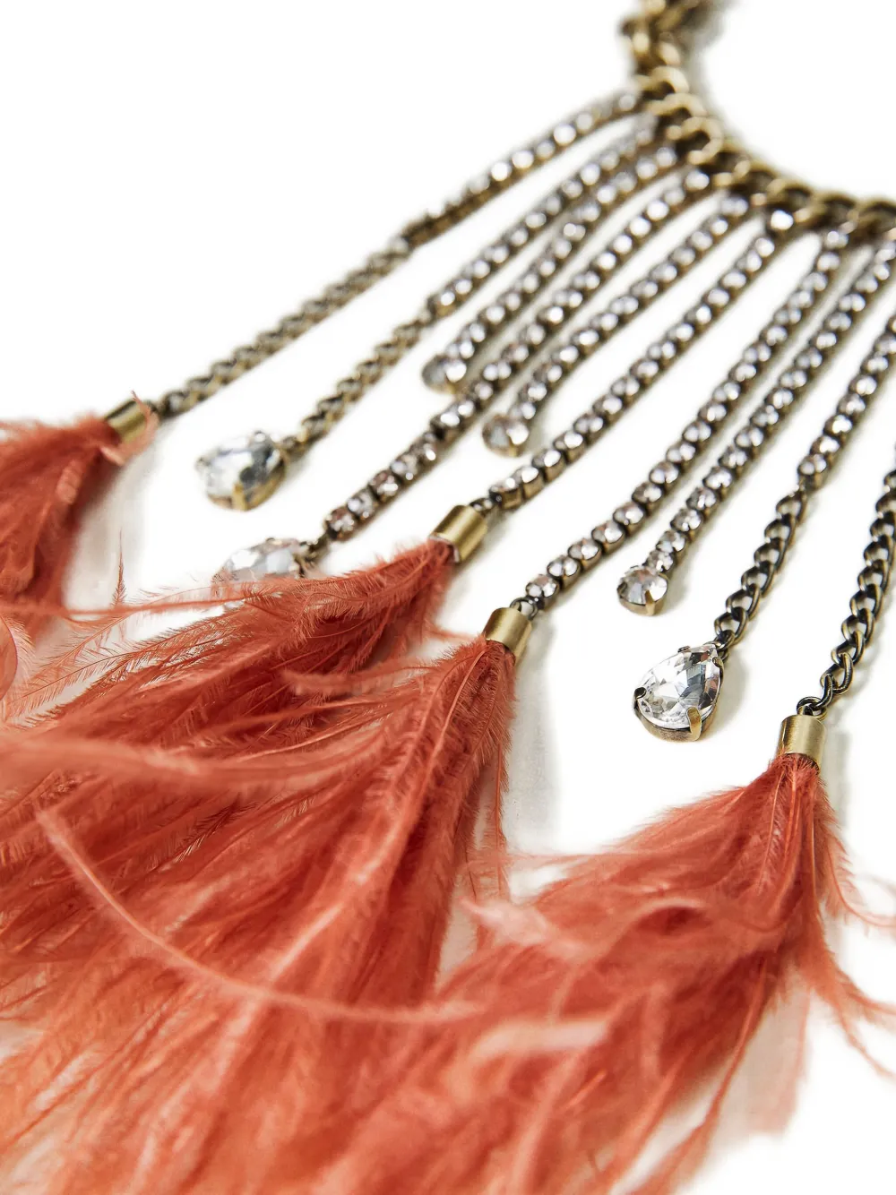 Twinset Feather-tassel Necklace In Gold
