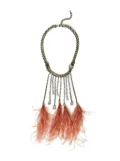 TWINSET feather-tassel necklace - Silver