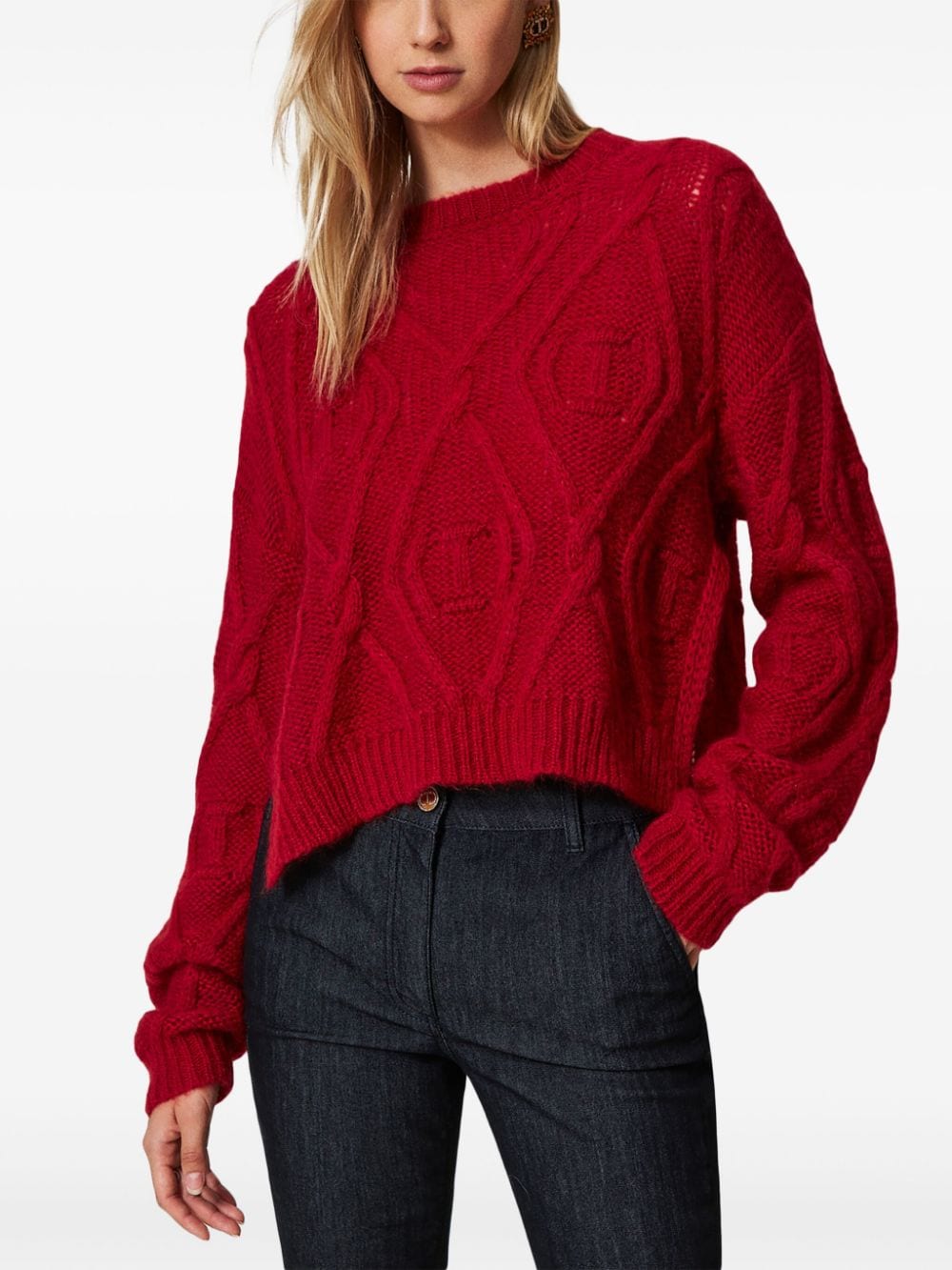 TWINSET Trui met verlaagde schouders - Rood