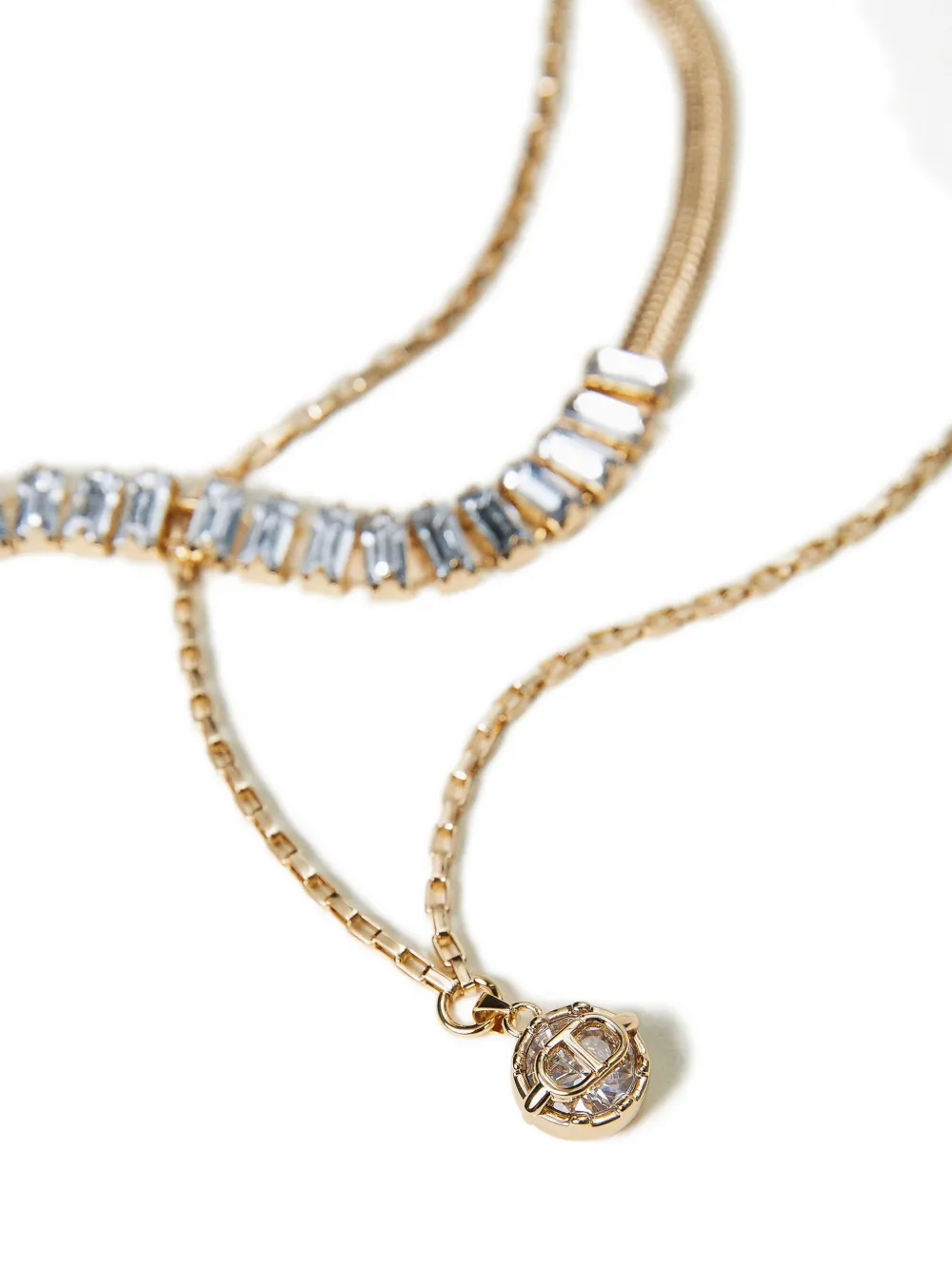 Twinset Crystal-embellished Necklace In Gold