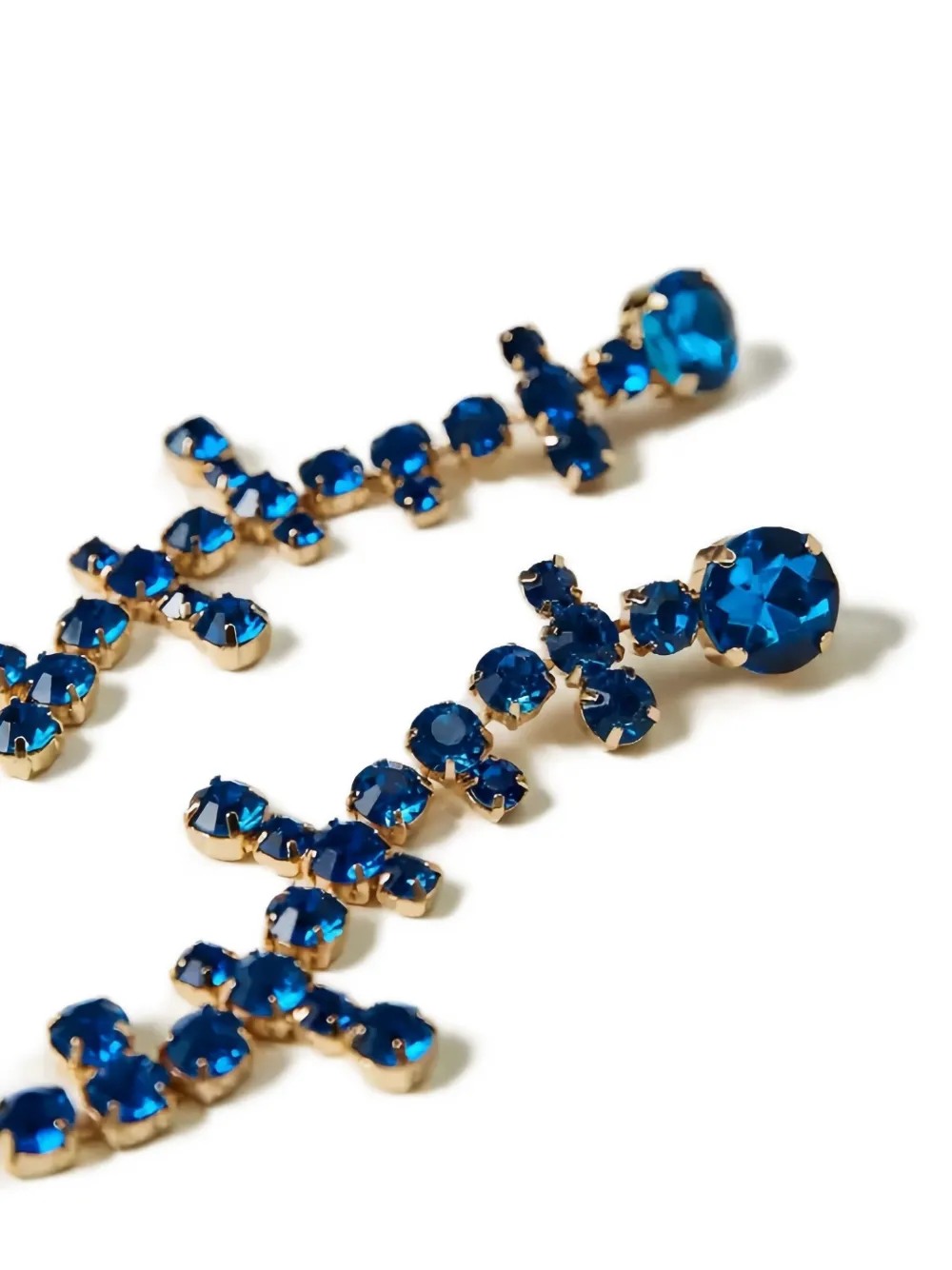 Twinset Crystal-embellished Drop Earrings In Blue