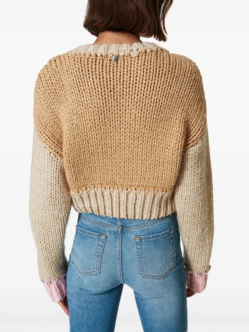 TWINSET Trui met colourblocking Beige
