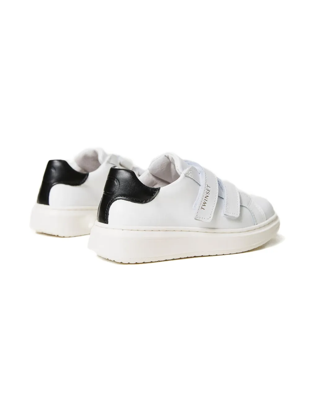 TWINSET Kids Leren sneakers met dubbele bandjes Wit