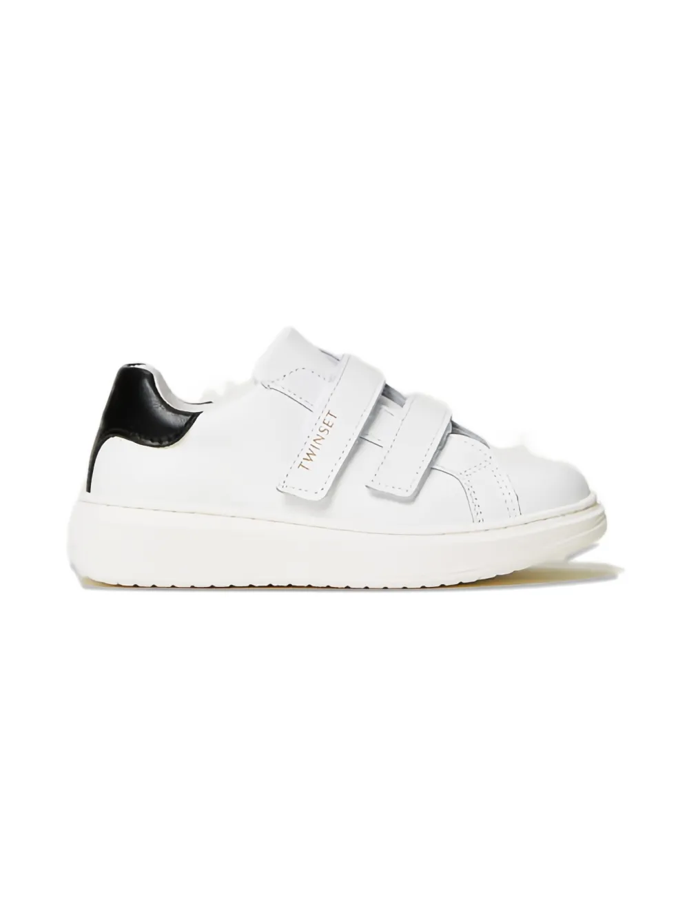 TWINSET Kids Leren sneakers met dubbele bandjes Wit