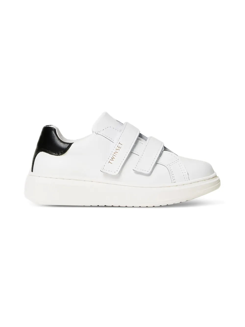 TWINSET Kids Leren sneakers met dubbele bandjes Wit