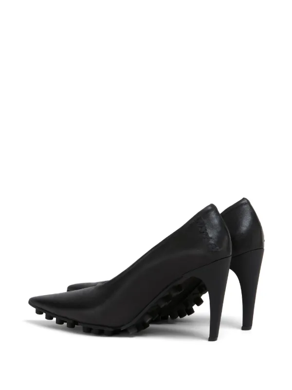 送関込☆ MARNI 水玉パンプス Burgundy leather Bambi 3.0 loafer with double buckle | Marni