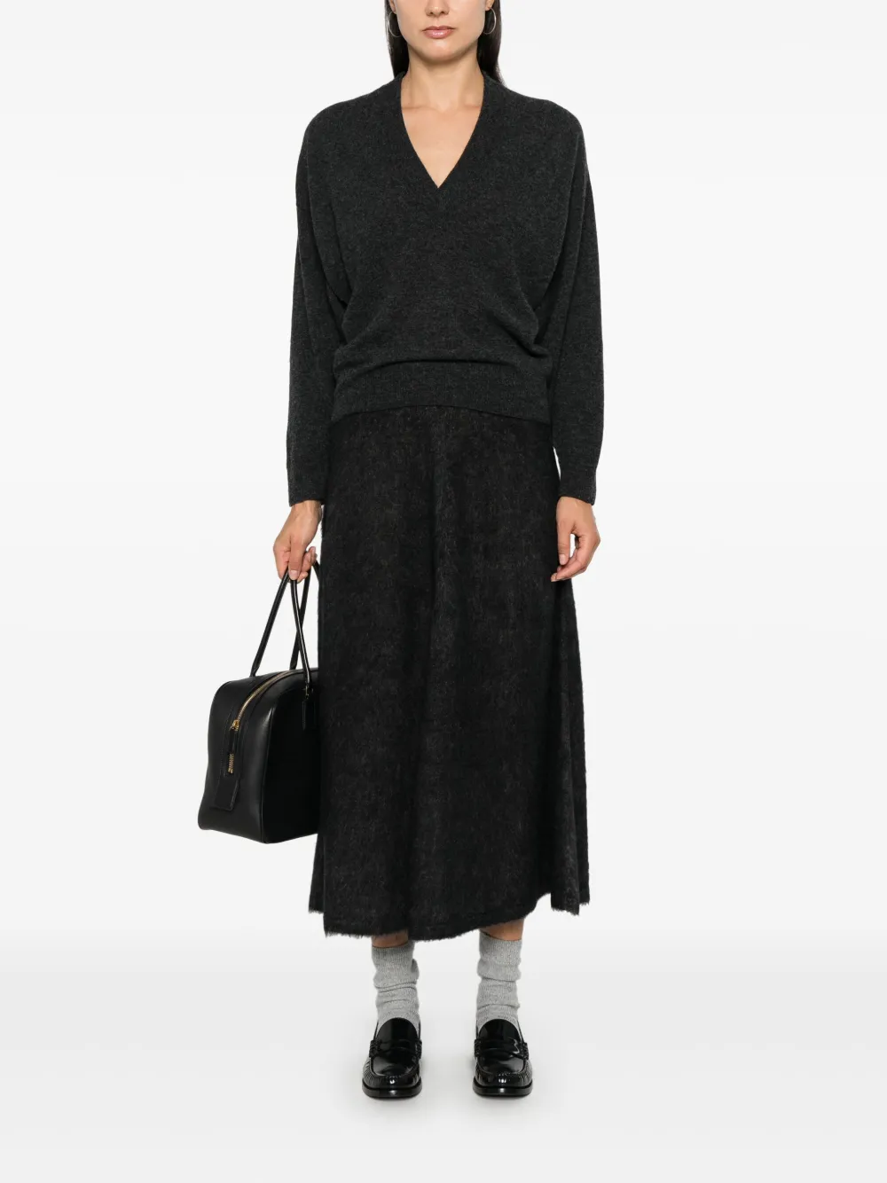 Brunello Cucinelli Flared midi-rok - Grijs