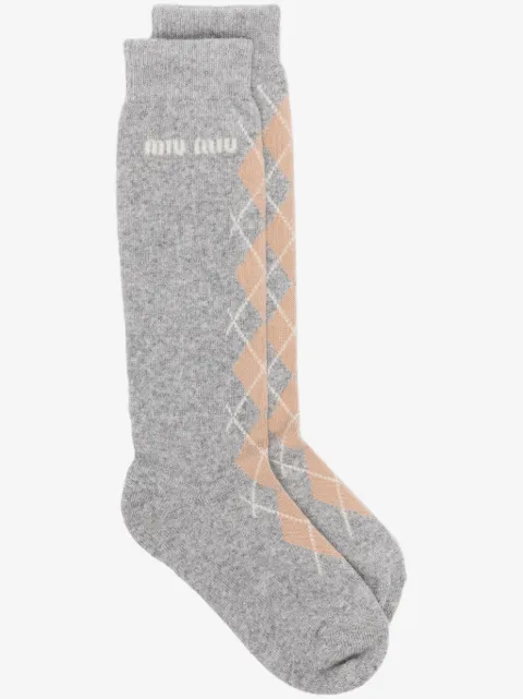 Miu Miu argyle-intarsia socks
