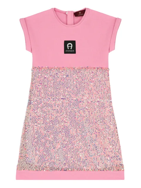Aigner Kids فستان بأبليكة ترتر