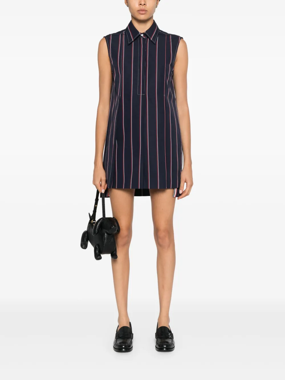 Thom Browne Gestreepte blousejurk - Blauw