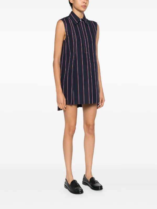 【THOM BROWNE】RWB Stripe Shirt Dress/追跡可能/全国送料無料 Thom Browne RWB-stripe Shirt Dress | Blue | FARFETCH