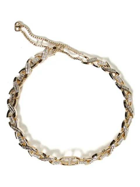 TWINSET Oval T rhinestone necklace