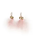 TWINSET Oval T feather earrings - Gold