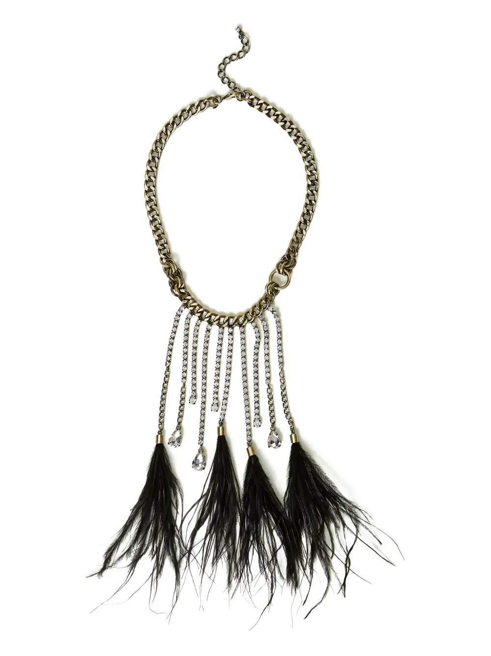 Twinset Feather-embellished Necklace In Gold