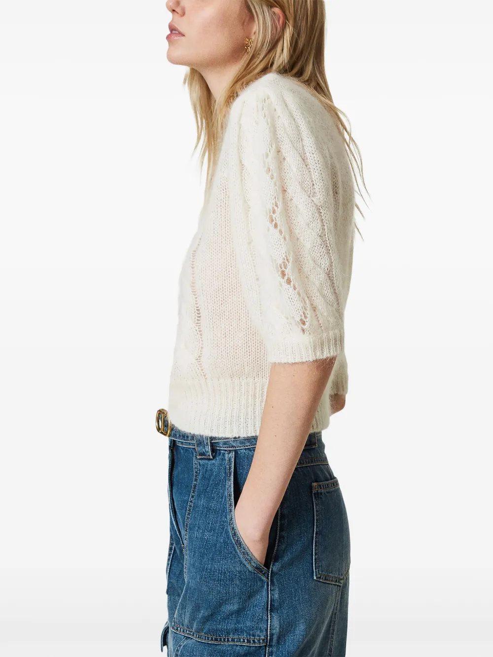 TWINSET Trui met kanten detail Wit