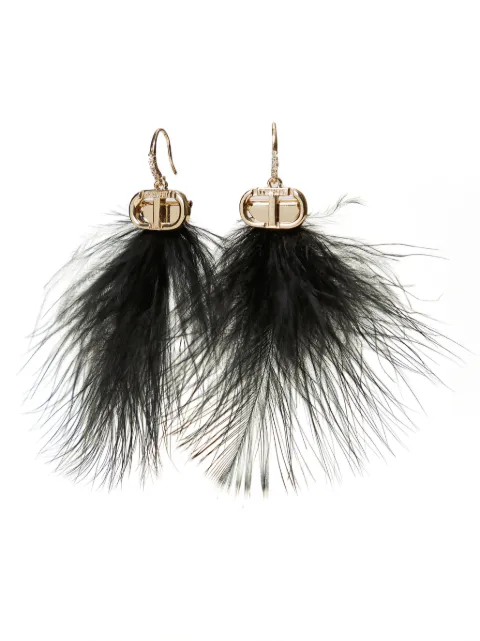 TWINSET Feathers Oval T earrings