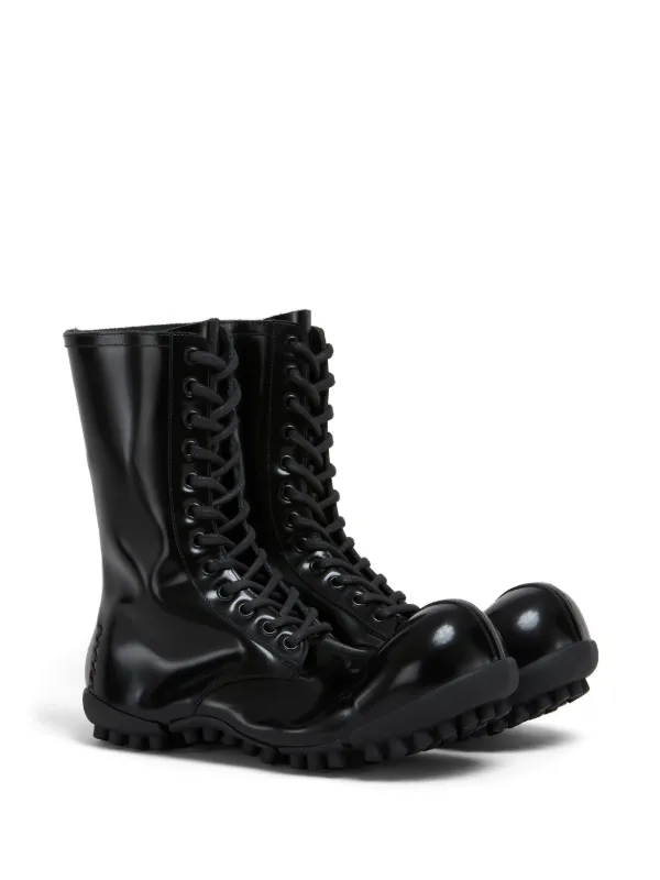 Marni Wave Patent Leather Boots | Black | FARFETCH