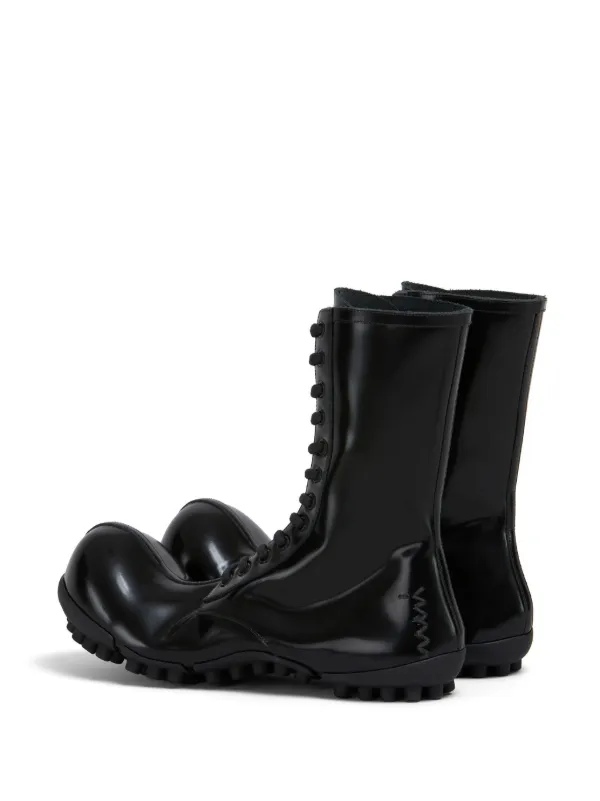 【関税＆送料込み】Marni Boots Marni Wave Patent Leather Boots | Black | FARFETCH
