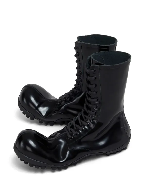 ミドルブーツ MARNI Women Boots TCMS002806P504600N99 black Marni Wave Patent Leather Boots | Black | FARFETCH