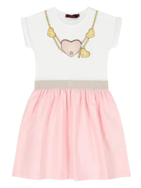 Aigner Kids printed panelled dress