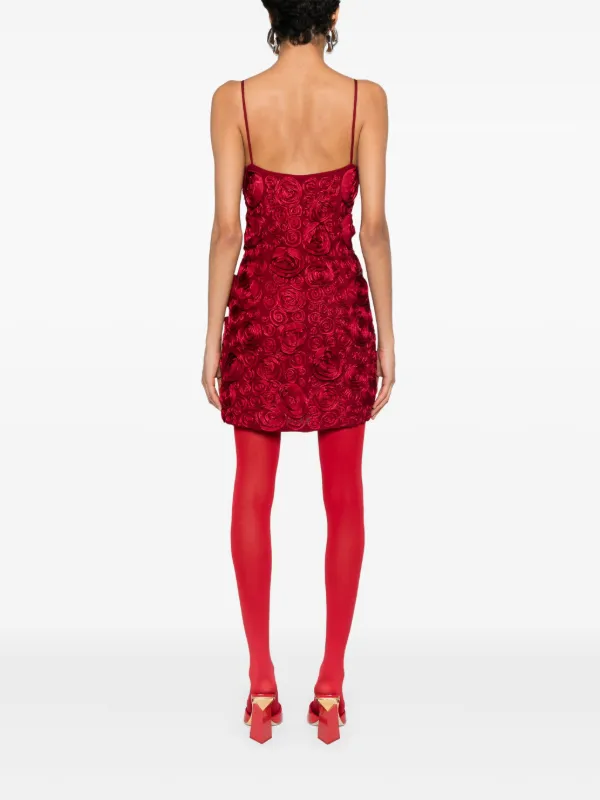 Blumarine 3D-Detail Mini Dress - Red