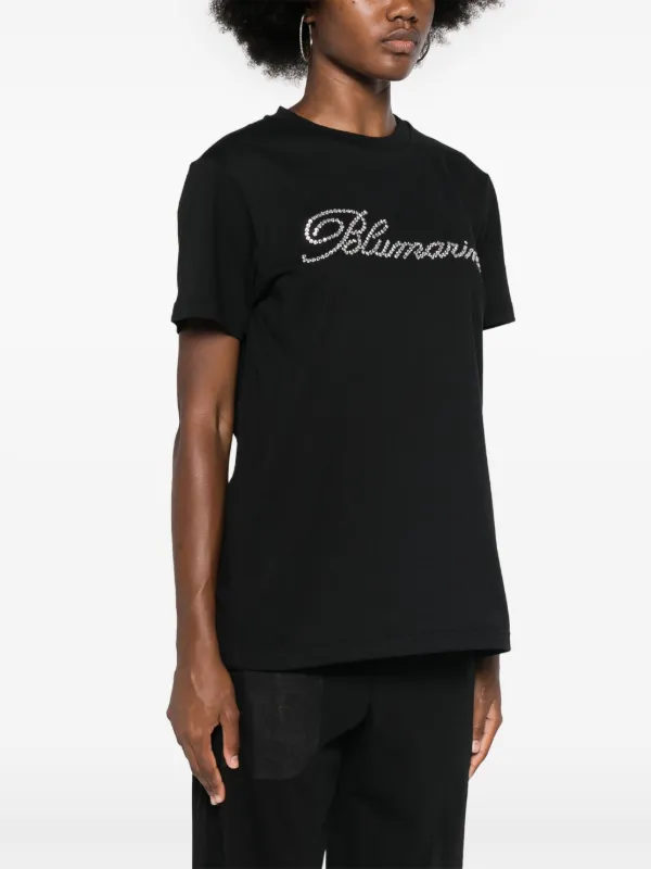 Blumarine ブルマリン　ロゴTシャツS Blumarine ロゴ Tシャツ | ブラック | FARFETCH JP