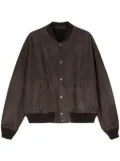 Salvatore Santoro suede band-collar jacket - Brown