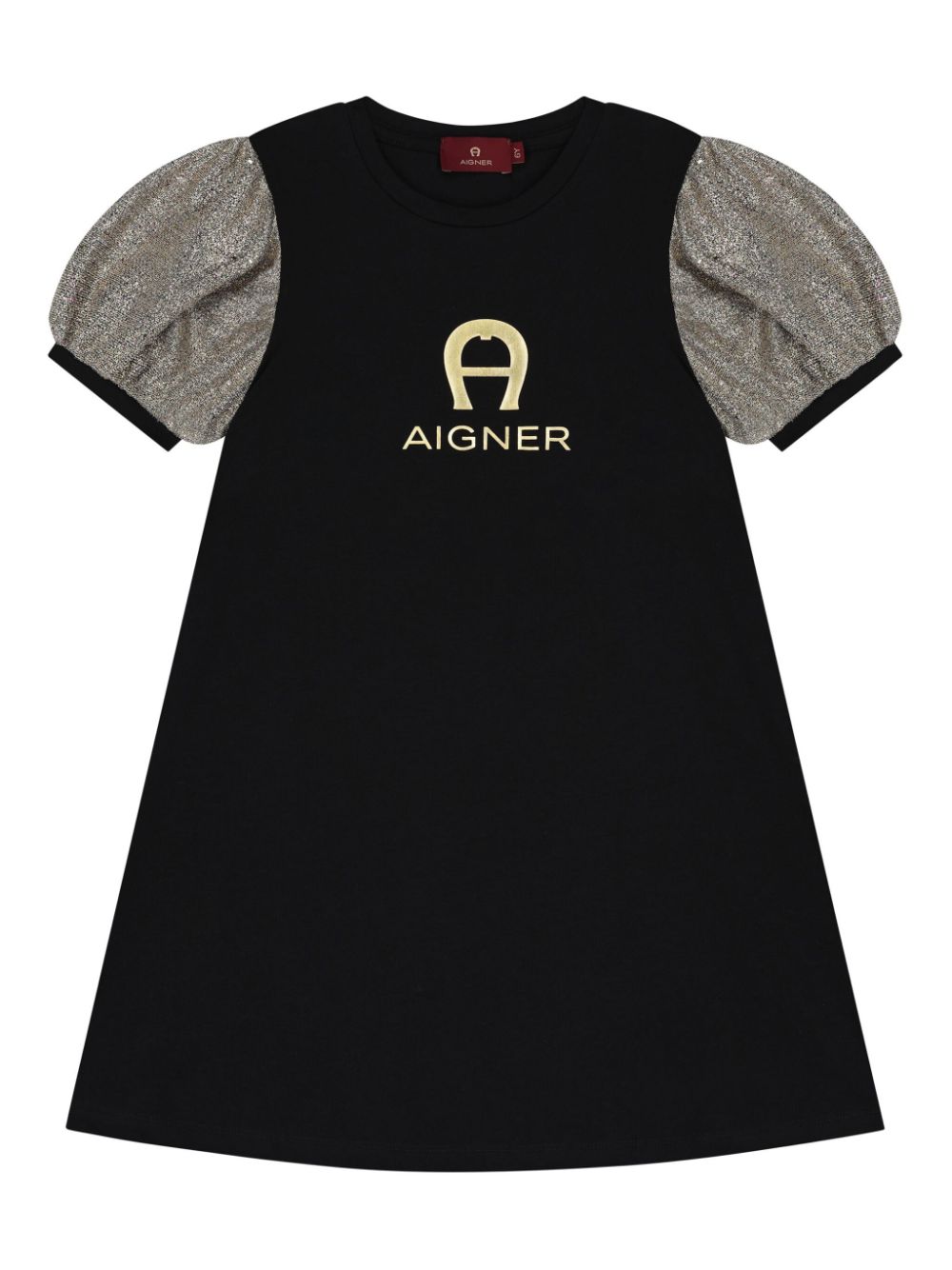 Aigner Kids printed short-sleeve dress - Nero