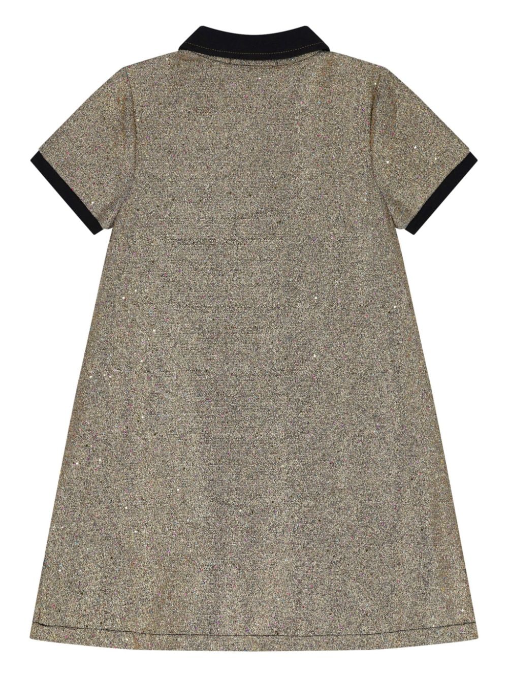 Aigner Kids glitter logo patch dress - Goud