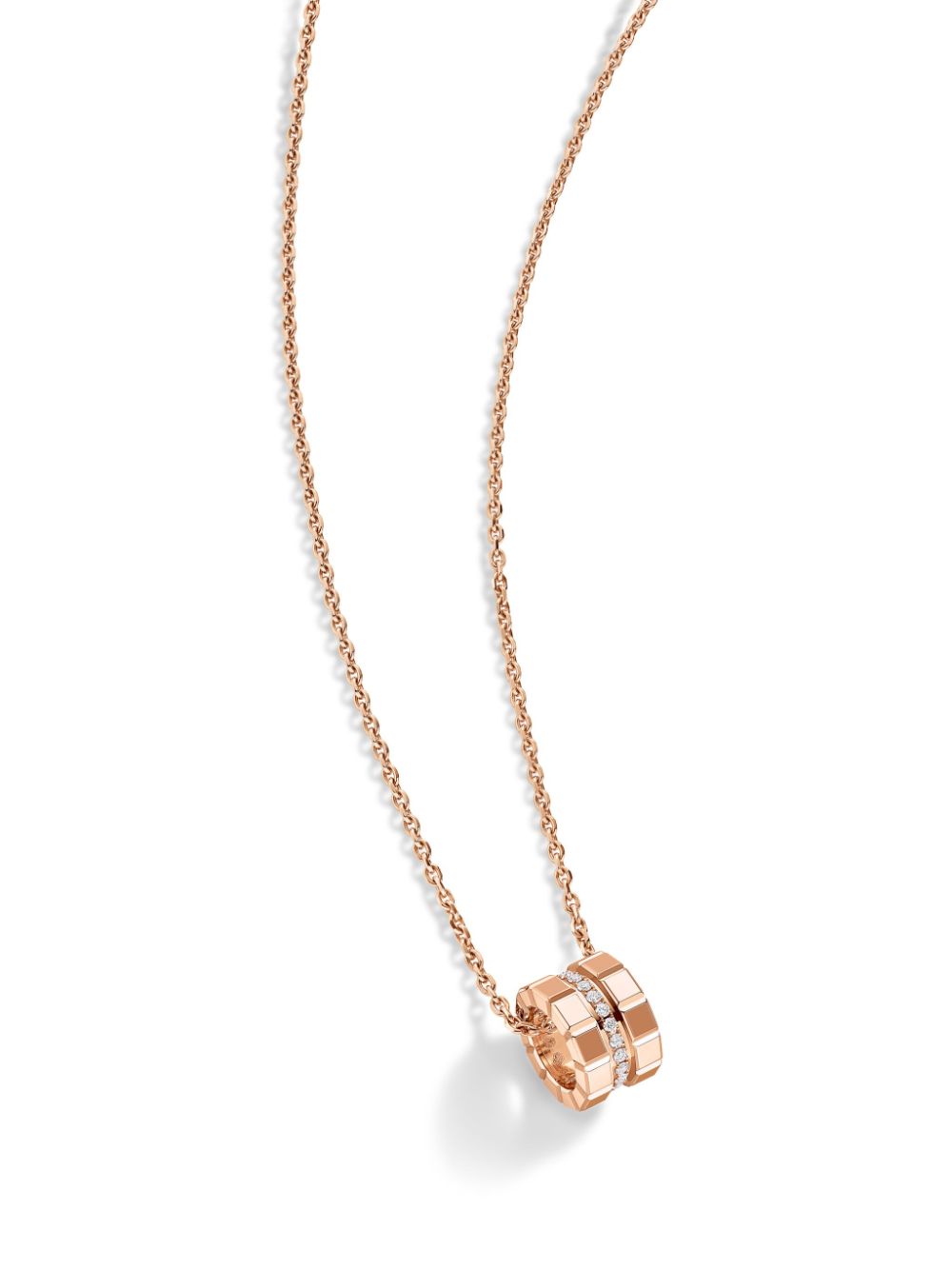 CHOPARD 18KT ROSE GOLD ICE CUBE DIAMOND NECKLACE 