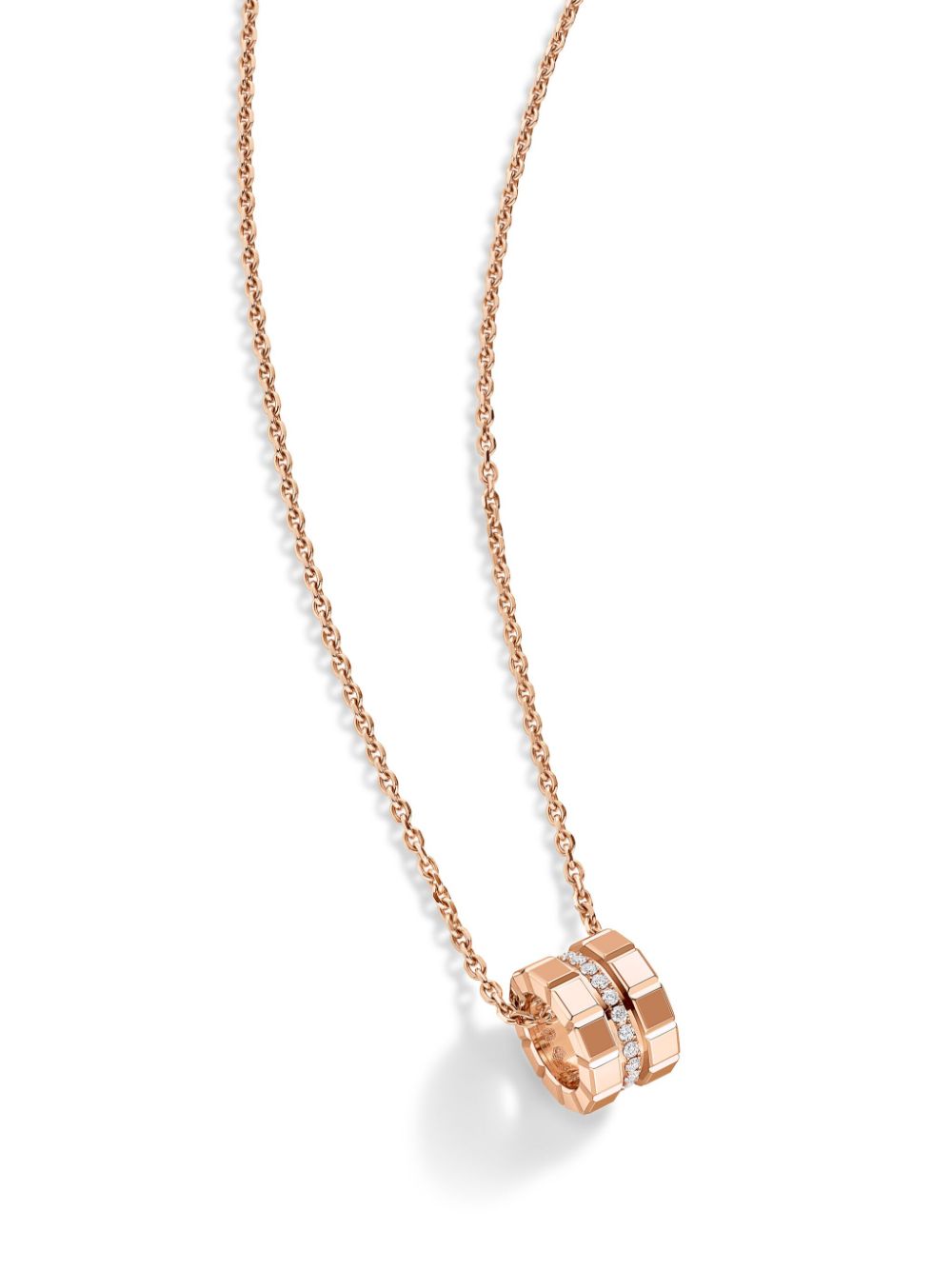 CHOPARD 18KT ROSE GOLD ICE CUBE DIAMOND NECKLACE 