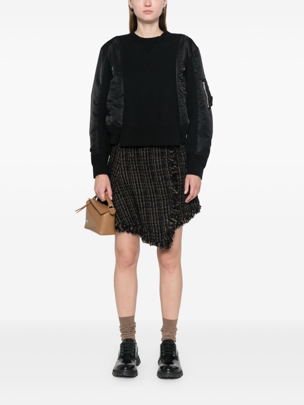 Sacai Asymmetrische mini-rok - Zwart