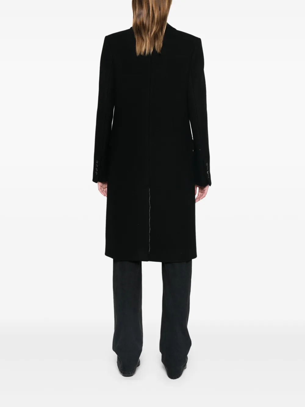 Shop Ami Alexandre Mattiussi Wool Coat In Black