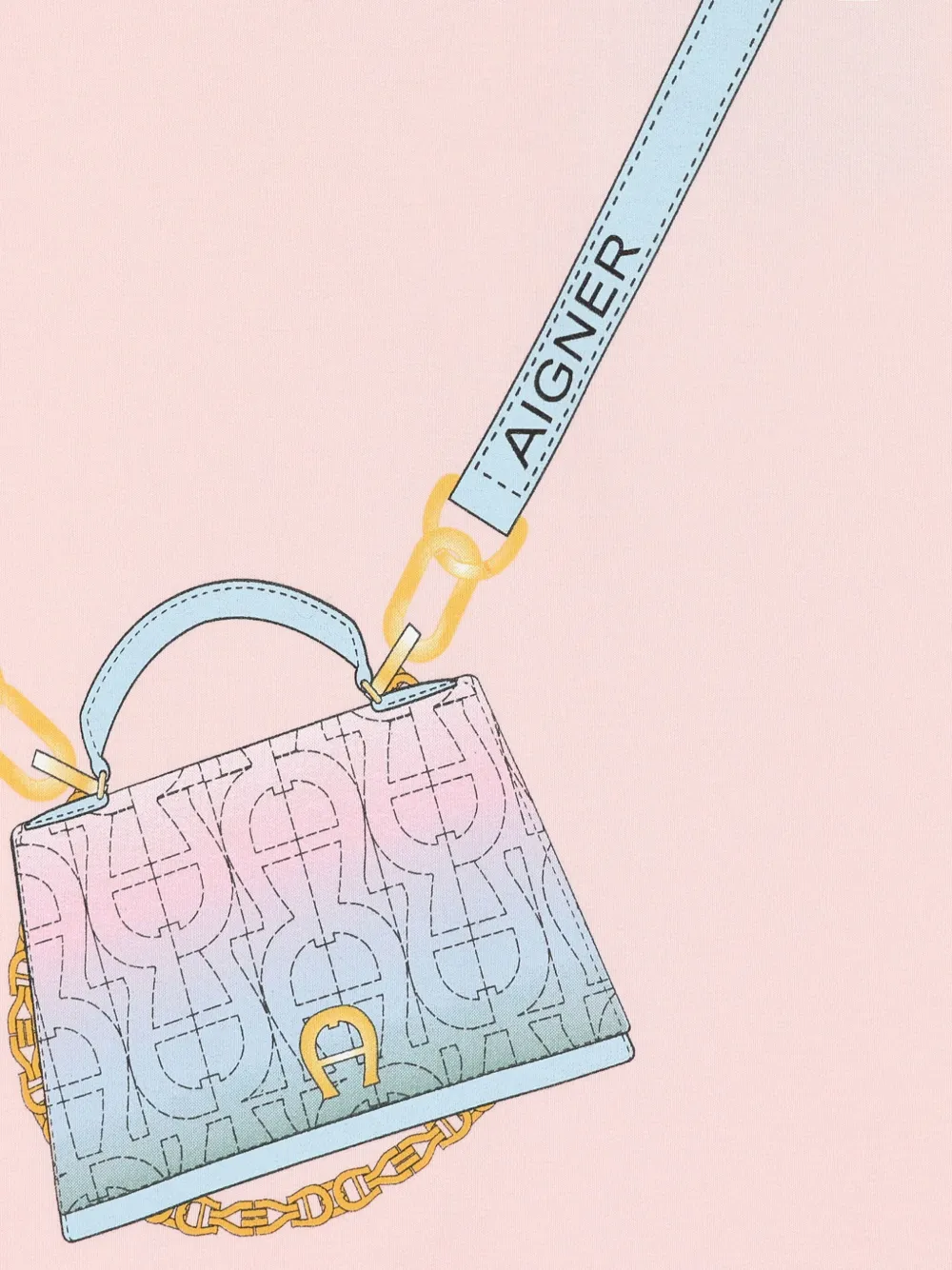 Aigner Kids Jurk met ruches en print Roze