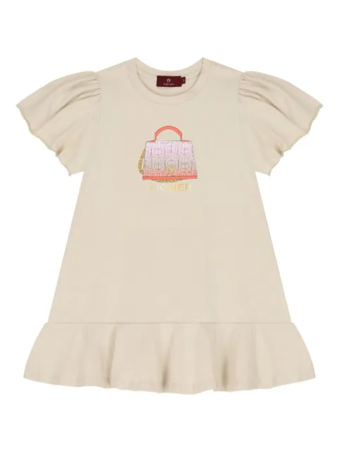 Aigner Kids printed ruffled dress