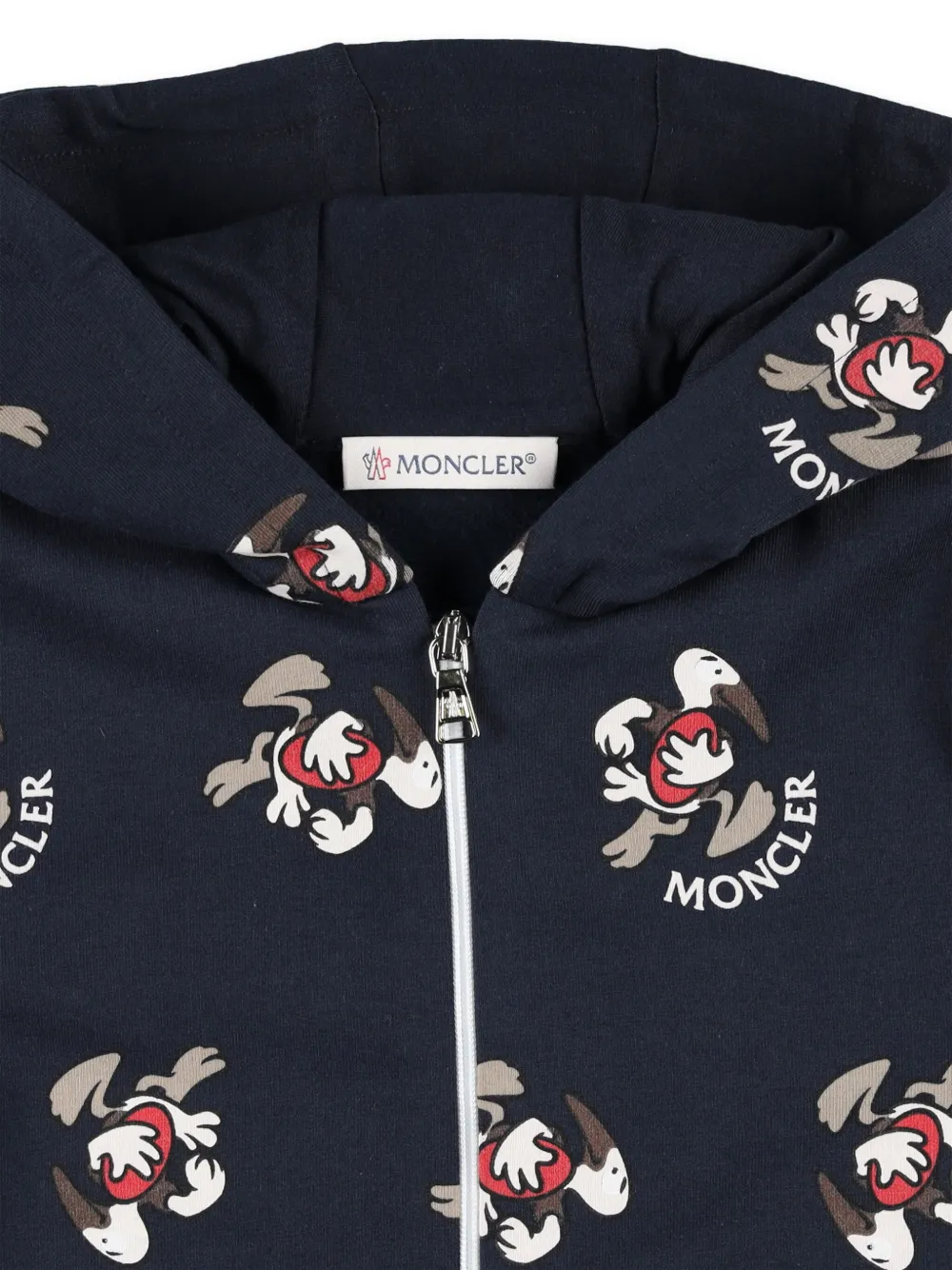 Moncler Enfant Hoodie met logoprint Blauw
