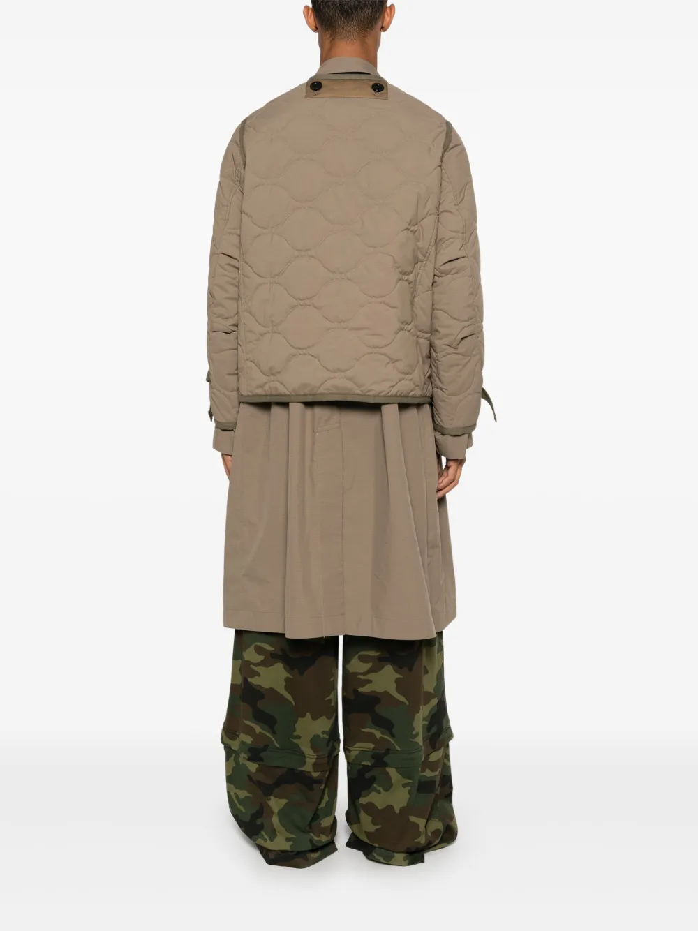 sacai Gelaagde jas Groen