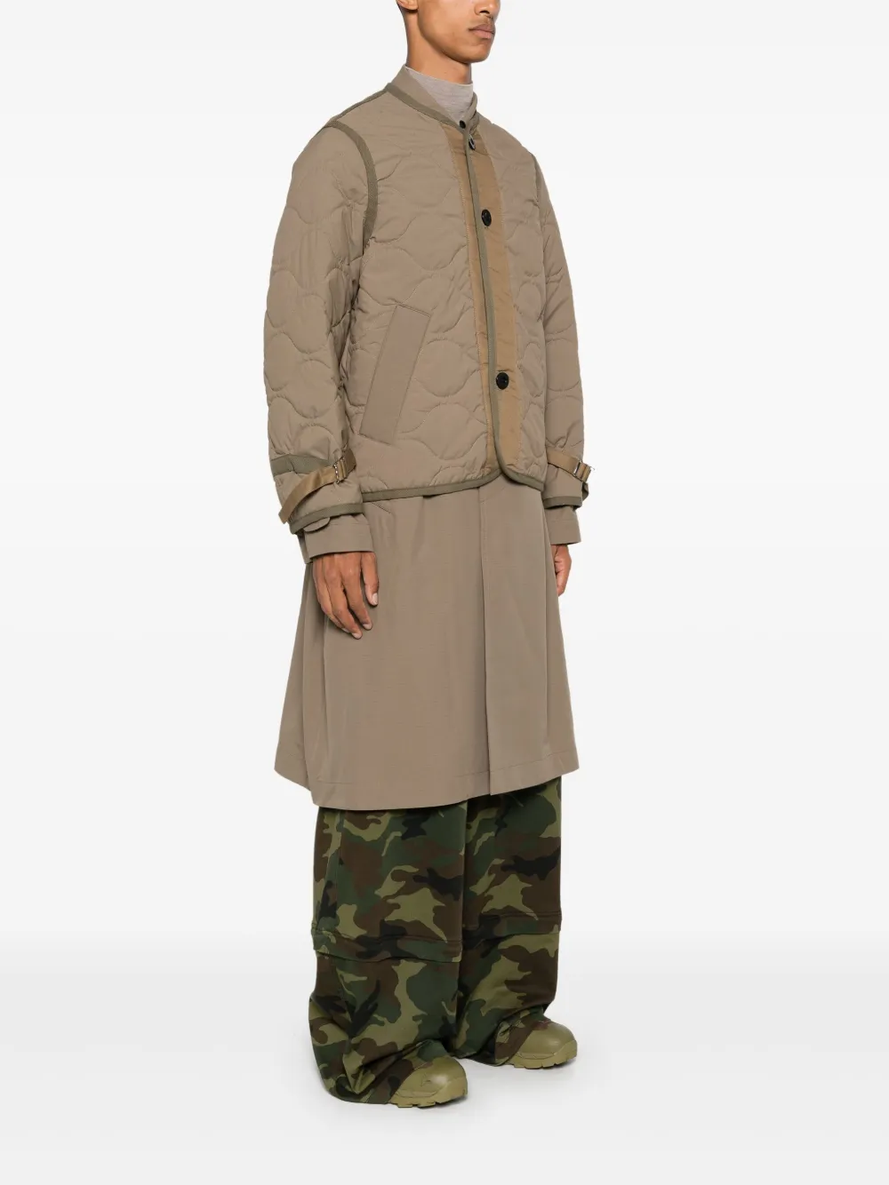 sacai Gelaagde jas Groen