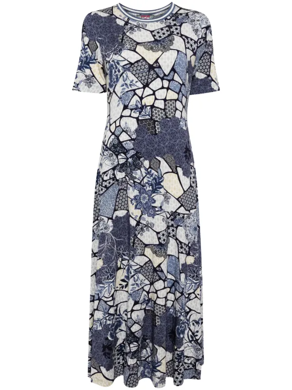 johnny was t shirt dress JOHNNY WAS T-shirt Dress: Black Tribal Sunburst Print, Oversized Cotton Blend