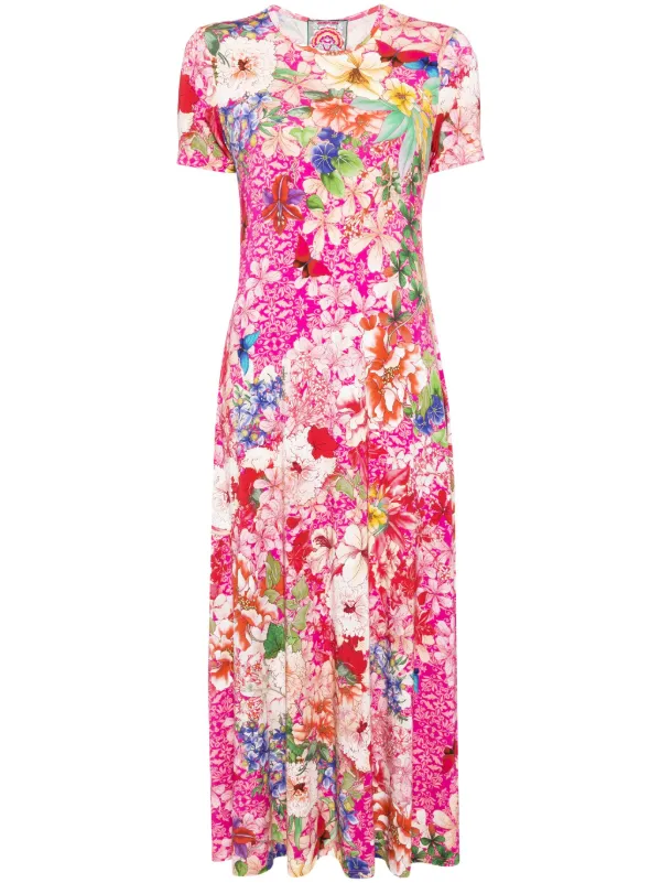 johnny was pink dress Calme Johnny Was Maxi Dress Pink Mauve Textured Gauze Slit Long Sleeve V-neck M