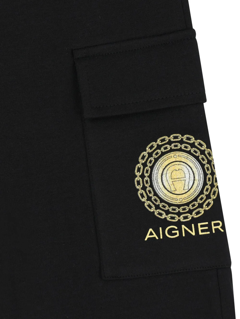Aigner Kids Broek met logoprint Zwart